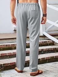 Runcati Mens Casual Pants Elastic Waist Lightweight
