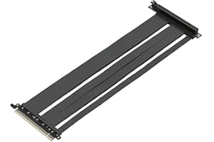 LINKUP - (50cm) PCIE 3.0 16x Extreme Shielded High-Speed Riser Cable Port Extension PCIE Card | Black | Right Angle | 3.0 Gen