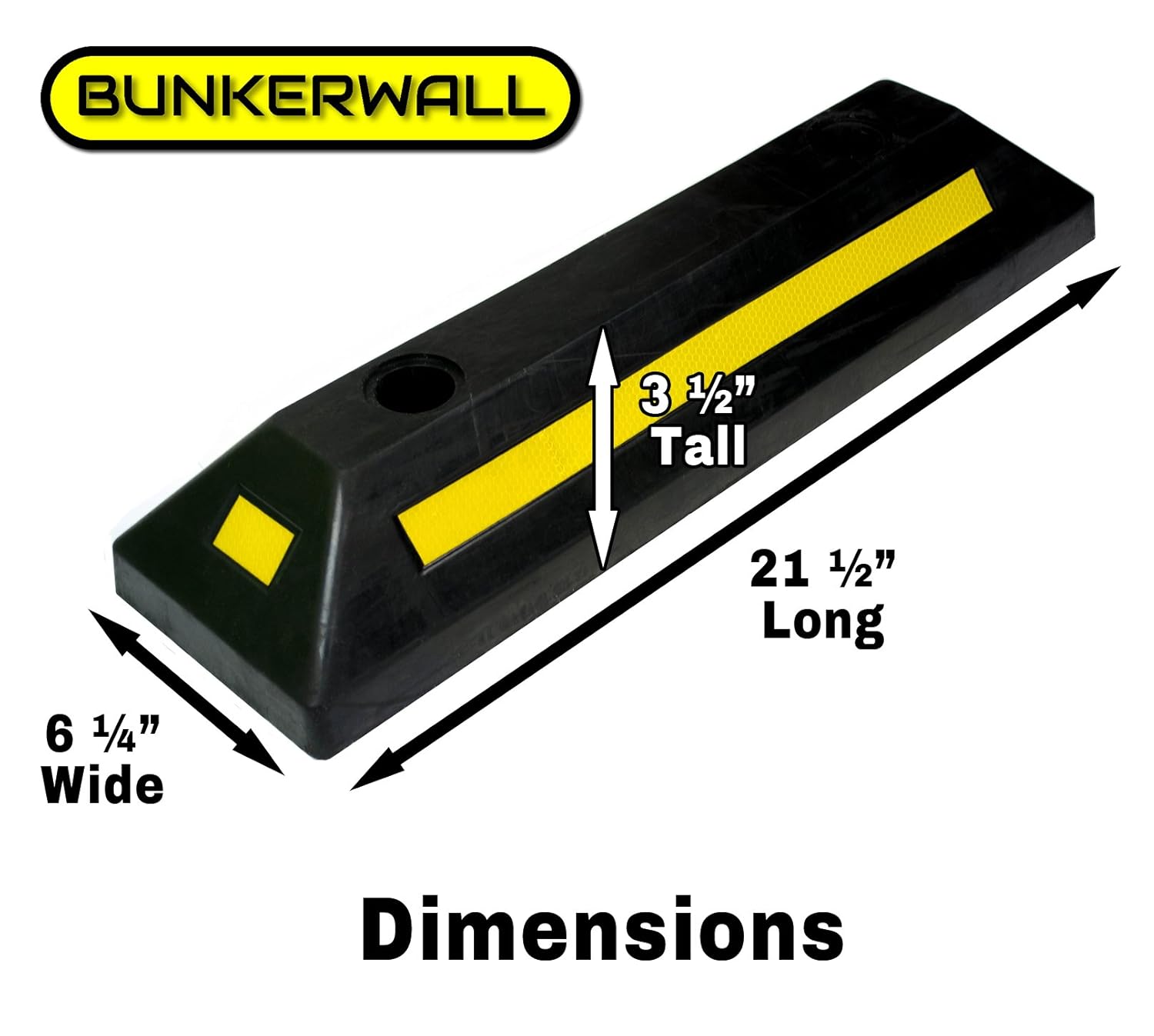Tools & Equipment BUNKERWALL Heavy Duty Rubber Parking Guide Car Garage Wheel Stop Stoppers 2