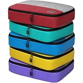 Dot&uml; 5pc Medium Packing Cubes for Travel - Lightweight Luggage Organizer Bags (Non-Compression)