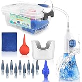 QISXROVY Ear Wax Removal Kit, Safe At-Home Ear Irrigation Flushing System | Cost-effective ear lavage kit with storage box,dual-flow disposable tips,safe gentle ear cleaning for adults&amp;kids Transparent