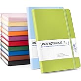 Dynta Lined Journal Notebooks for Women Men, 12 Pack A5 Hardcover Journals Bulk, 200 Pages/100 Sheets, 5.8 x 8.4 inch, 12 Colors, College Ruled Notebooks for Work, Writing, Note Taking