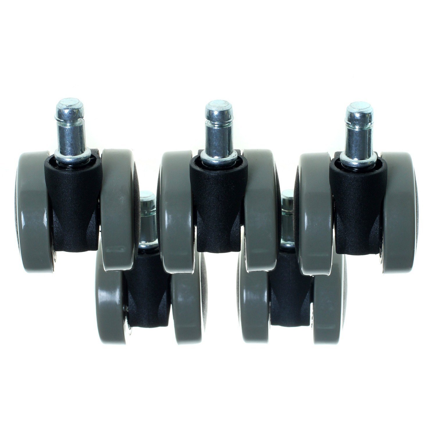 HIMRY KXD3202 Hard Floor Wheels with External Brake, Office Chair Wheels for Hard Floors, 11mm Diameter Parquet Wheels, Adjustable Brake, Gray