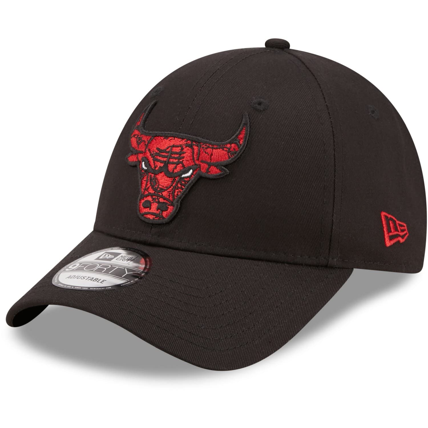 New Era 9Forty NBA Marble Infill Bulls CapEra Baseball Cap Curved Brim (One Size - Black)
