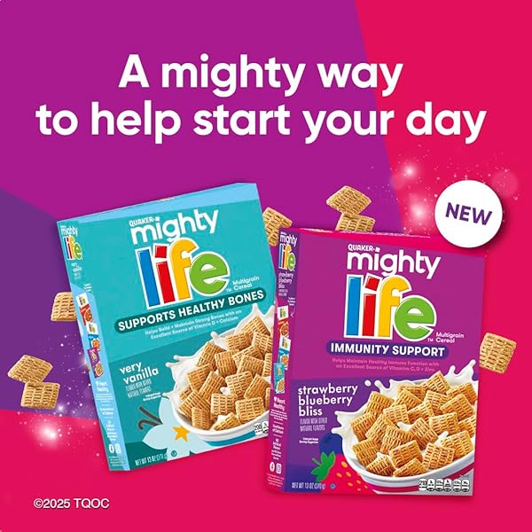 QUAKER MIGHTY LIFE MULTIGRAIN BREAKFAST CEREAL, 3 FLAVOR VARIETY PACK (3 PACK)