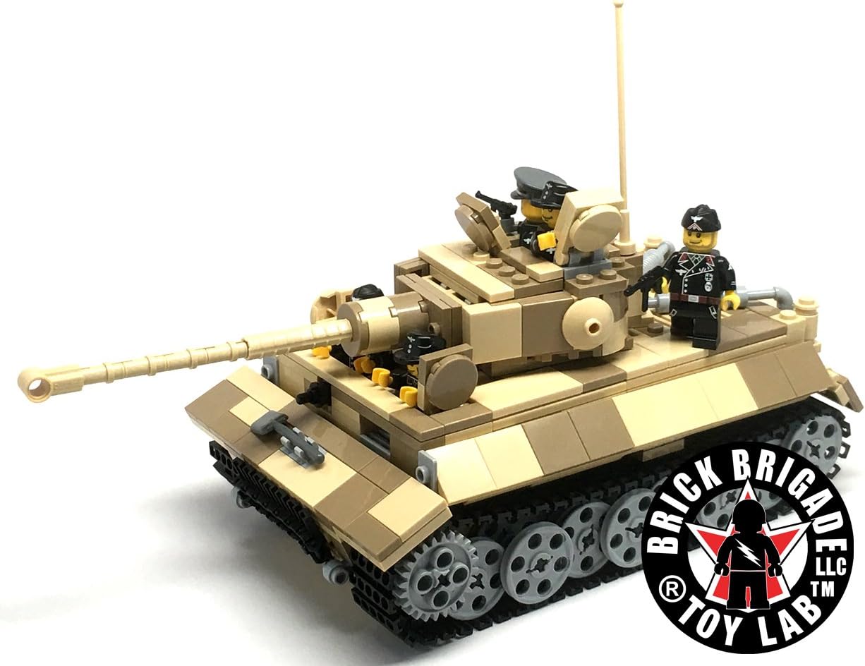 Brick Brigade Custom LEGO Military Model Vehicle for Soldiers German Tiger 1 Heavy Tank