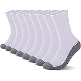 Heatuff 8 Pairs Mens Cushioned Crew Socks, Moisture Wicking Athletic Work Socks