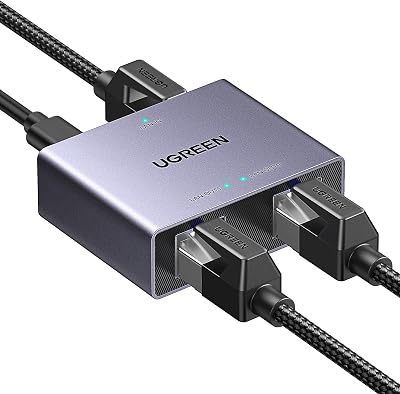 UGREEN Ethernet Splitter 1 to 2 1000Mbps USB-C Power Cable LAN RJ45