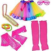 Miayon 1980s Outfits Clothes Shirts Dress for Girl Neon