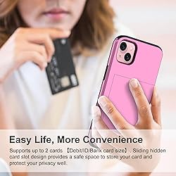 SAMONPOW for iPhone 15 Case with Card Holder Heavy