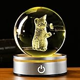 IFOLAINA Cat Lovers Gifts for Women Christmas 3D Crystal Ball Decor Lamp Cat Themed Gifts for Her Wife Mom Birthday Kitten Snow Globe