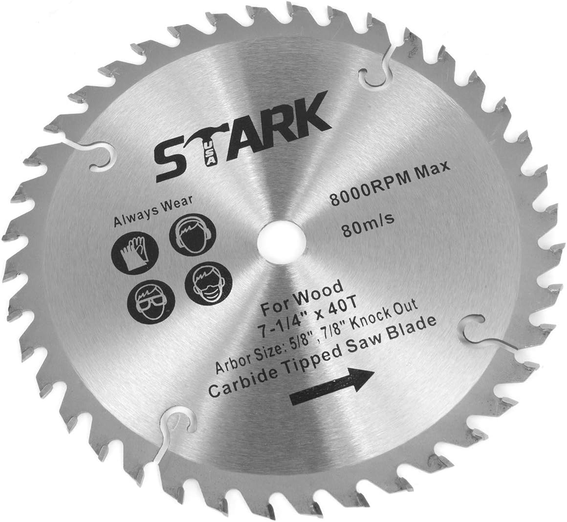 Stark Heavy Duty Saw Blade Circular 71/4Inch 40 Tooth Tipped Compact