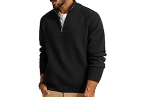 PJ PAUL JONES Mens Quarter Zip Pullover Sweater Turtleneck Raglan Long Sleeve Sweaters