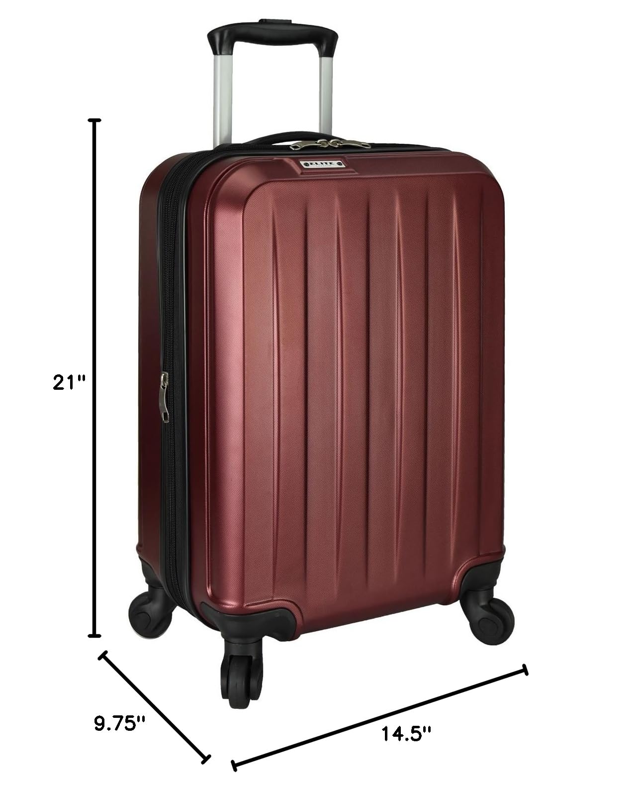 Elite Luggage Expandable Hardside Spinner Luggage, Burgundy, 21