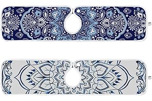 QWTHUM Sink Faucet Absorbing Mat Kitchen Sink Splash Guard Splash Faucet Drip Catcher for RV Bathroom 2PCS 23.6x5.5in Mandala