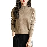 Chanyarn Women's 100% Merino Wool Seamless Sweater Mock Neck First-Line Ready to Wear Long Sleeve Knitted Pullover Tops