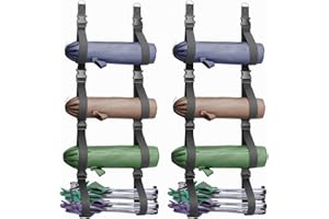 BS-VOG Camping Chair Wall Storage for Garage, Adjustable Garage Wall Storage Straps Wall Mounted with Quick Release Buckles, Hanging Camping Organization System Rack Holds More Beach Chairs, Umbrellas