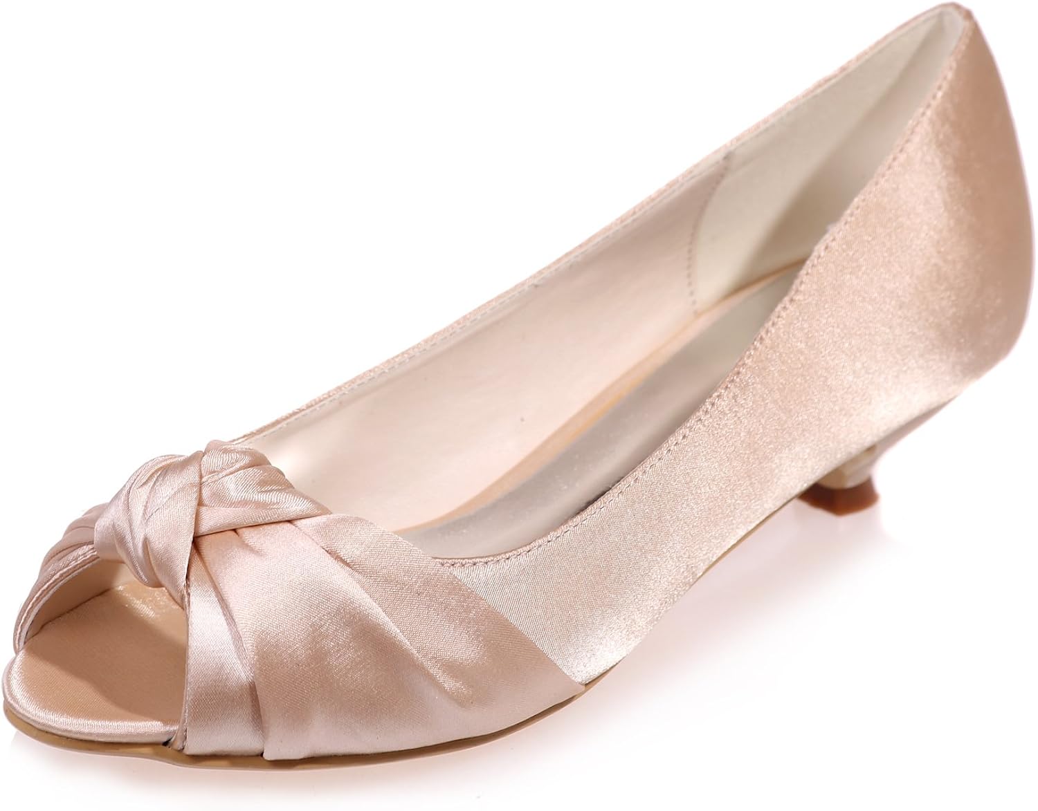 Fashionmore Women's Bow Kitten Heel Wedding Pumps Pumps