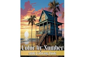 Color by Number Adult Coloring Book: Relaxing Drawings with Mansions, Beach Houses, Landscapes, Women in Flowers With Detaile
