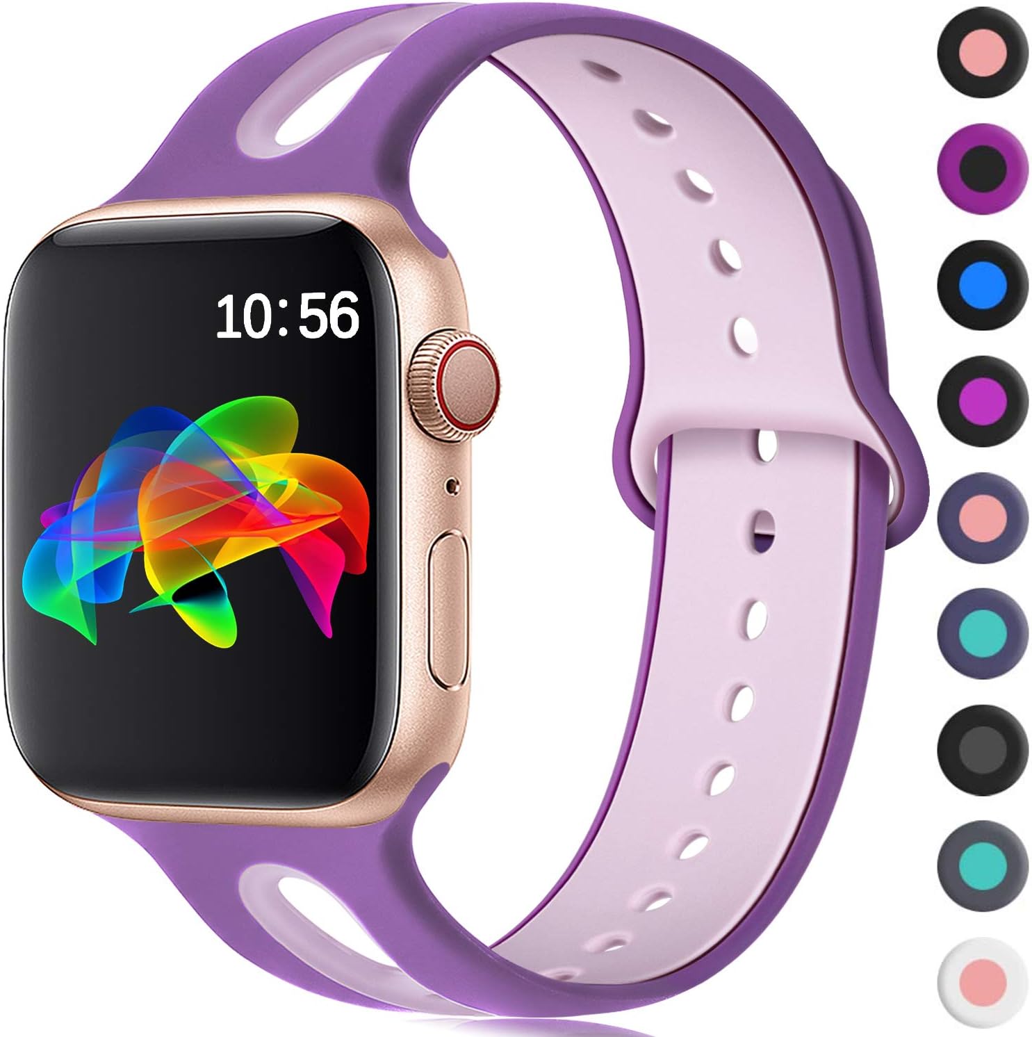 Haveda Sport Bands Compatible for Apple Watch Band 44mm Series 5 Series 4, Silicone Series 5 Wristband 42mm iWatch Bands…