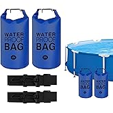 Pool Step Weights, Pool Ladder for Above Ground Pools, Sand Bags Step Anchors Waterproof Sand Bags for Pool Steps with Heavy-Duty Nylon & Strap for Swimming, Hiking (Navy-15L-2pcs)