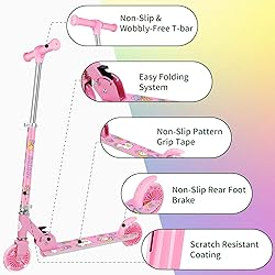 BELEEV Scooters for Kids with Light-Up Wheels