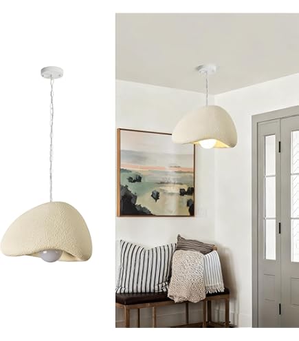 ODB ライトグレーXS 24.4in Oversized Hanging Pendant Lamp, Japanese Wabi-Sabi Creative