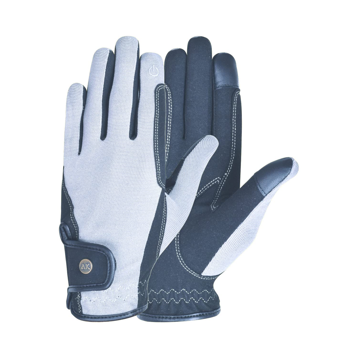 AK Fine Tech Micro Suede Riding & Multifunctional Horse Riding Gloves AKRS-8484 (S, Grey)