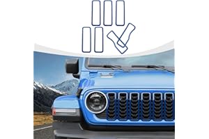RAZPOY JL Grill Inserts, 7PCS Front Mesh Grille Cover Guard Compatible with 2024 Jeep Wrangler JL 4XE & Gladiator JT, Blue