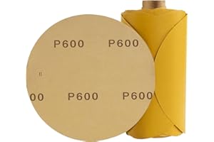 LUCKYGUARD 100 PCS 6 Inch PSA Sanding Discs 600 Grit Adhesive Backed Sandpaper Roll Sticky-Back Sandpaper for DA Sander Self Stick Aluminum Oxide Round Automotive Sandpaper with Sticky Back
