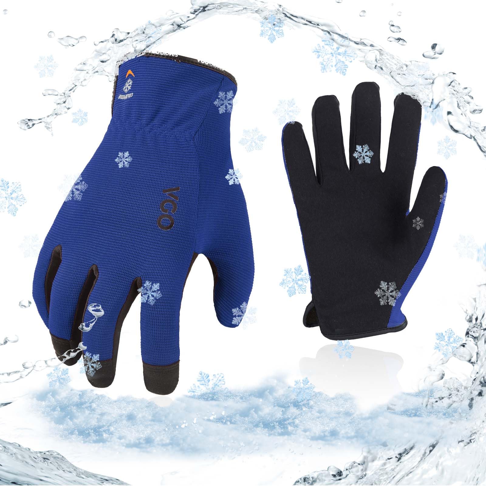 Vgo... 1Pair 5℃/41°F Winter Work Gloves, Cold Weather Safety Work Gloves,Cold Storage or Freezer Glove AL8736FL(Blue,S)