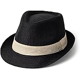 Lisianthus Fedora Hat for Men Panama Trilby Hat Short Brim Summer Sun Hat