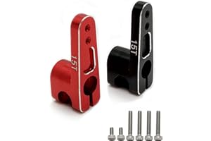 RAFLOT VICRAZZE 15T Servo Horn Aluminum for Axial SCX24 (fit for Emax ES08MA II) for Axial SCX24 90081 1/24 RC Car Black+Red(2pcs)