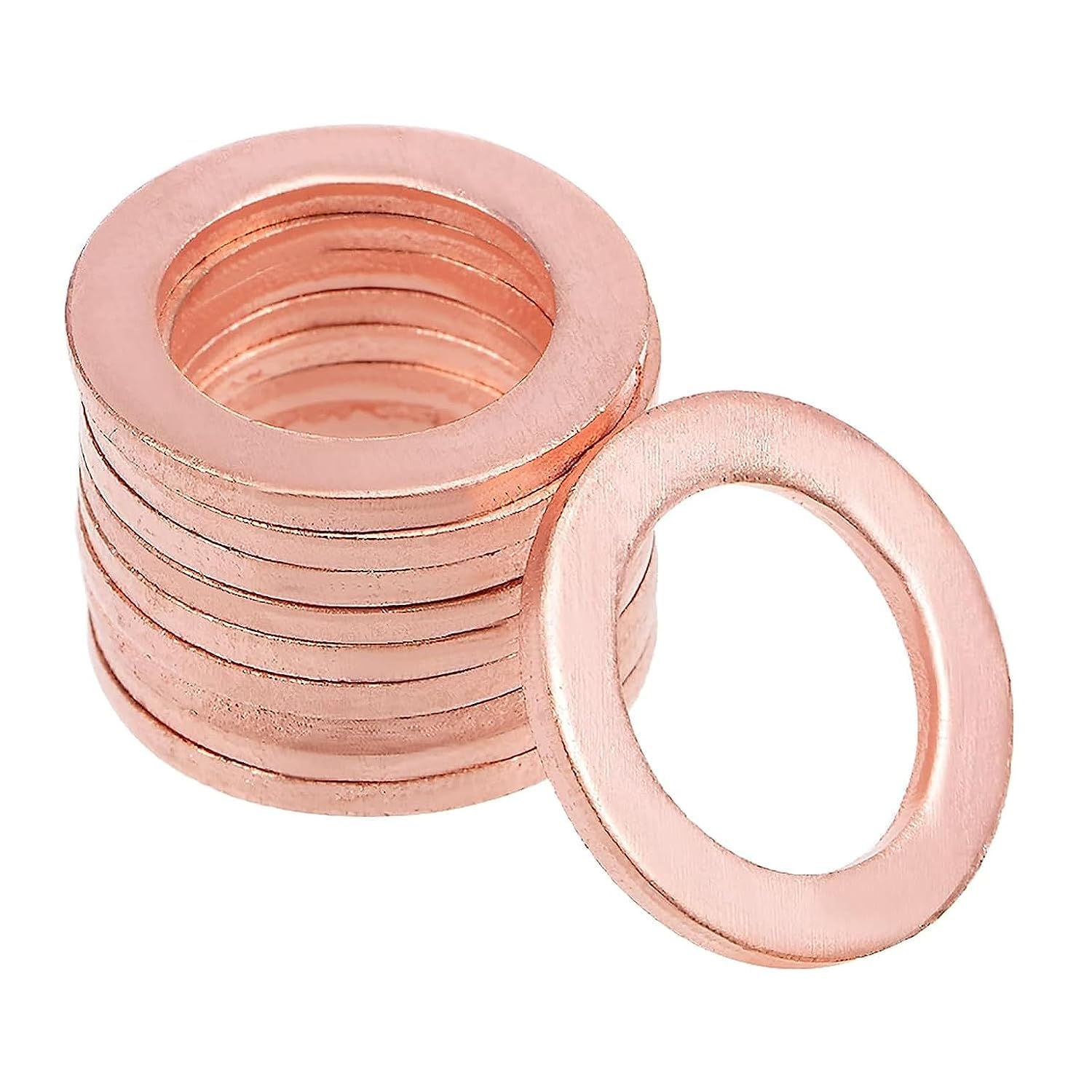 30pcs M12 Copper Washers Flat Ring Sump Plug Oil Seal Gasket Sealing Fitting Washers (M12*18 * 1.5) — image 1