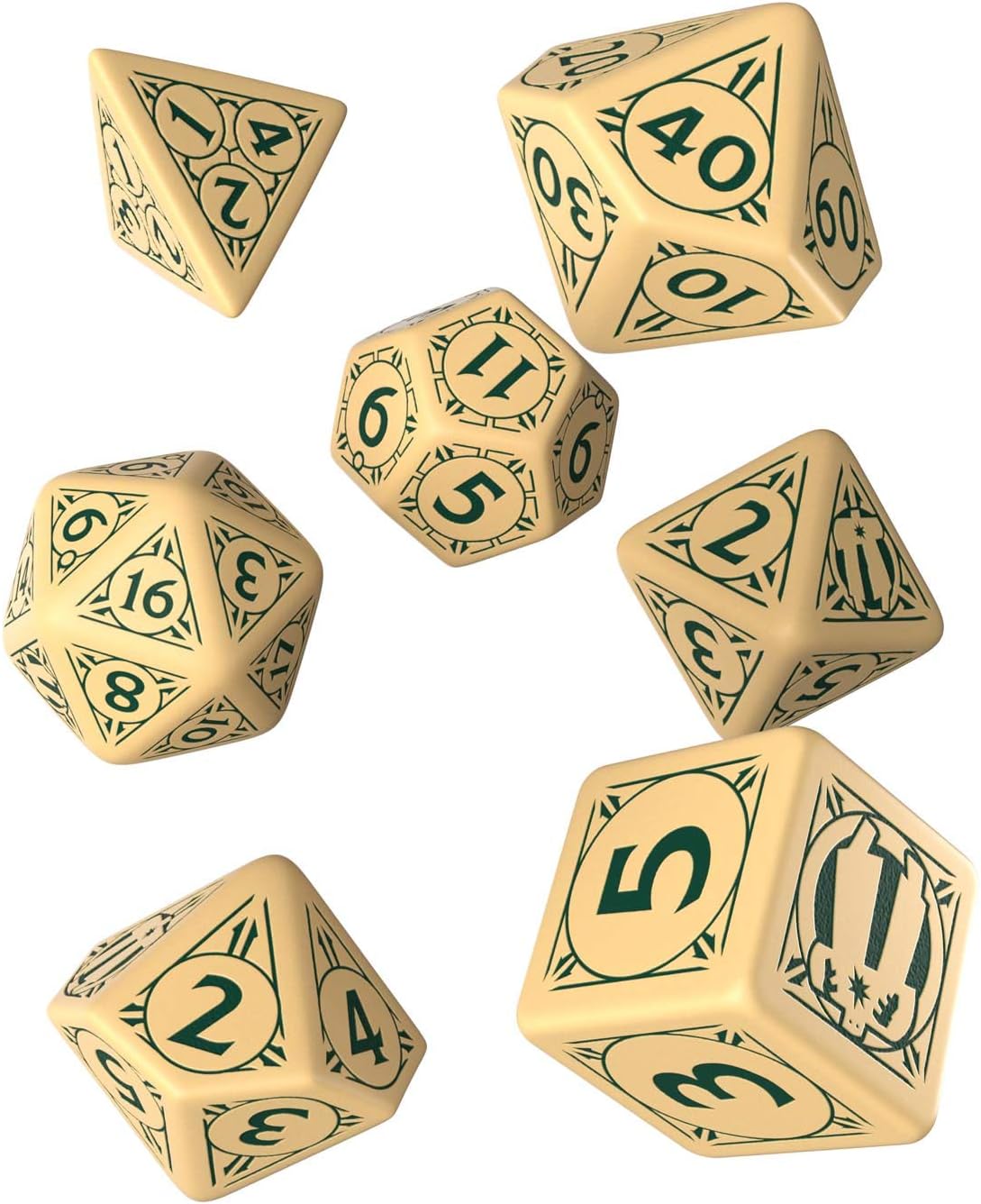 Q Pathfinder Playtest RPG Dice Set 7 Ornamented
