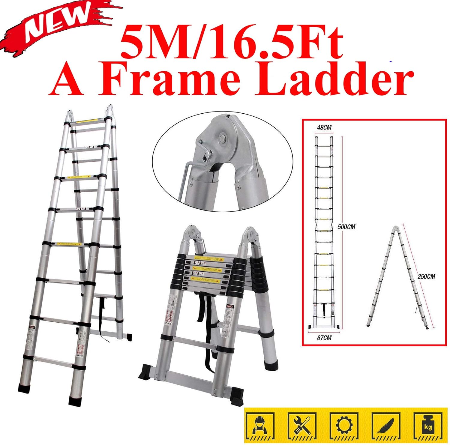 telescopic ladder 5m amazon