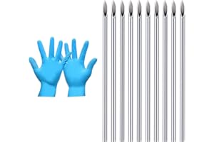 JIESIBAO Mixed Piercing Needles, 12G 14G 16G 18G 20G Disposable Sterile Stainless Steel Hollow Piercing Needles for Ear Nose Septum Belly Tongue Eyebrow Nipple Lip Piercing