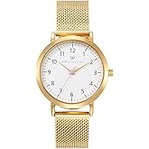 Wristology 2 Sizes Easy Change Band Numbers Watch Metal Mesh Band - Interchangeable Stainless Steel Strap - to Read Analog Nurse with Second Hand for Women, Men, Nurses, Teachers