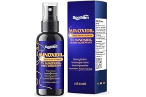 ROOTSTIM 5% Minoxidil Hair Growth for Men and Women: Extra Strength Minoxidil Hair Loss Treatment Serum with Rosemary for Faster Stronger Thicker Hair Growth 60ML