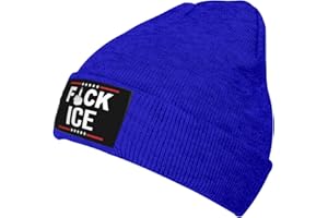 Hieoeye Fuck Ice Beanie Hat Men Women Gifts Winter Knit Hat Slouchy Skull Cap Warm Knitted Hat Black