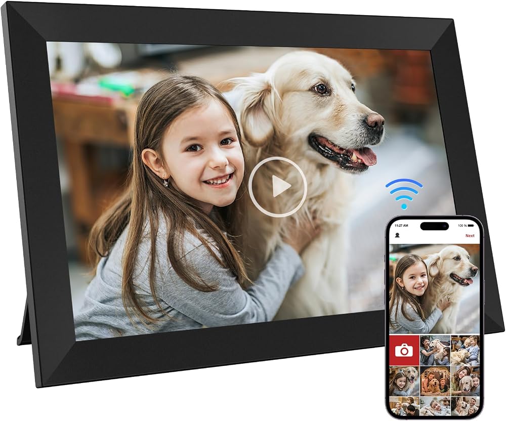 GGUA 10.1 Inch WiFi Digital Photo Frame 32GB IPS Touch 1280x800 Frameo