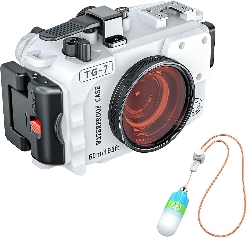 Sea frogs Waterproof Case for OM SYSTEM TG-7 195FT/60M Diving Camera Housing