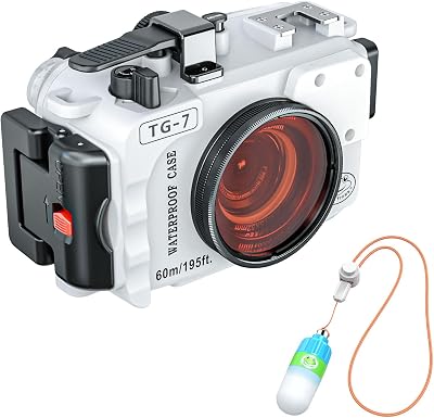 Sea frogs Waterproof Case for OM SYSTEM TG-7 195FT/60M Diving Camera Housing