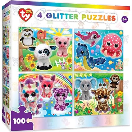 MasterPieces TY Beanie Boo Glitter 4-Pack Mutlipack 100 Piece Puzzles