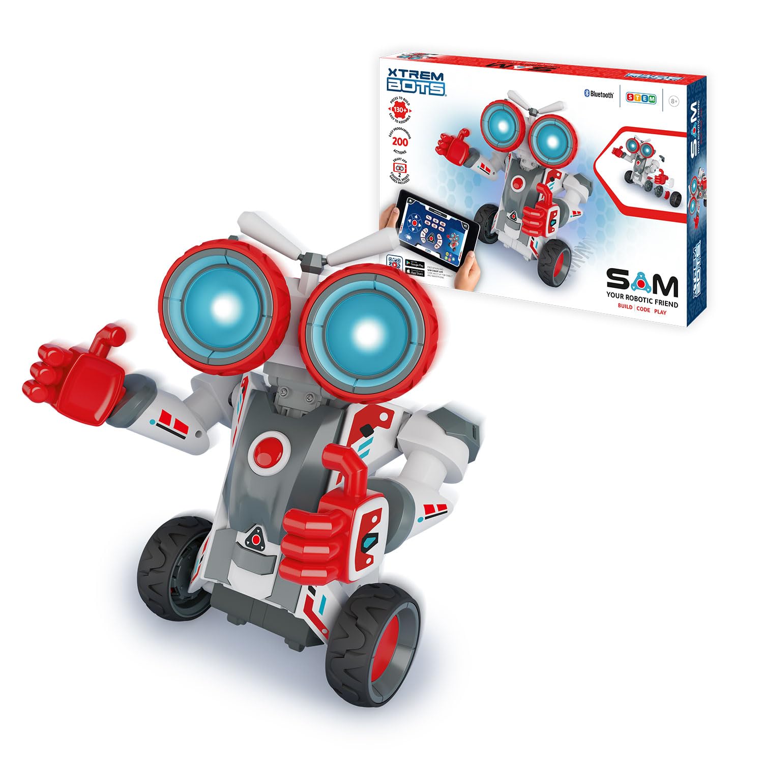 Xtrem Bots - SAM | Robot Toy | Toy Robots | Robot Toys Construction | Coding 200 Actions | Boys Toys Age 8 | Gifts For 9 Year Old Boys Or More