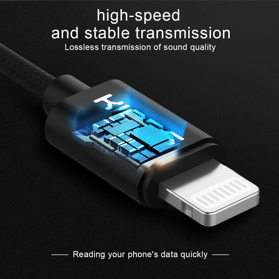 KINPS Aux to Lightning Cable 4FT, [Apple MFI Certified] 3.5 mm Headphone Jack Adapter Male Audio Cord Compatible with iPhone 11 Pro Max/iPhone 11/XS/XR/X/8/7 (Black-1 Pack): Electronics