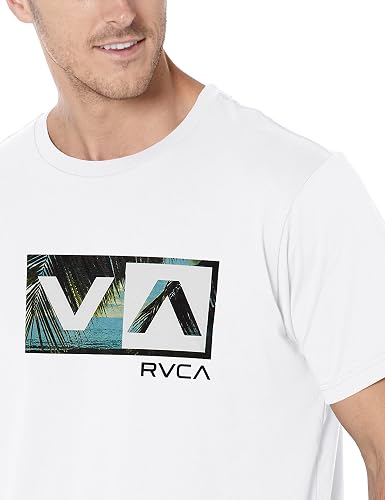 RVCA Men's Hazard Box Short Sleeve Crew Neck T-Shirt - Washed Regular Fit