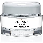 Max Triple Anti-Aging Cream with Vitamin C - Lift & Firm - Anti-Wrinkle Face Cream - Support Even Skin Tone & Hydration - Help Remove Dark Spots - Aid Healthy Collagen Levels - Day & Night Cream