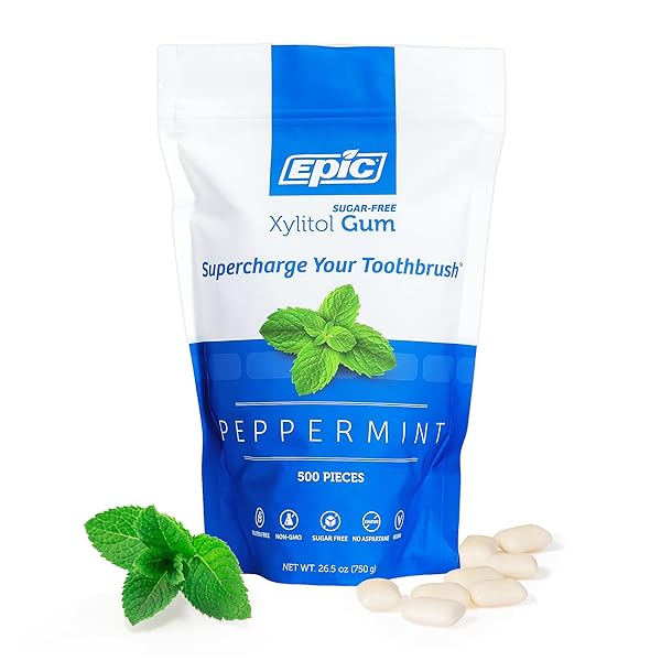 EPIC 100% XYLITOL PEPPERMINT CHEWING GUM – SUGAR...
