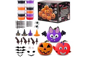 LAHAND Halloween Air Dry Clay Kits for Kids-Modeling Clay DIY Kit,12 Pack Hallowmas Pumpkin Crafts Set，Trick or Treat Halloween Day Party Decoration Gift